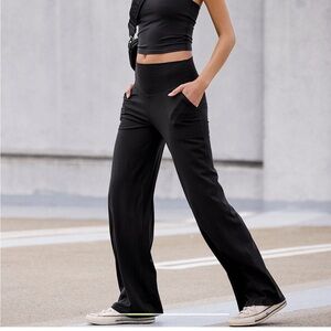 Aerie Black Wide-Leg Pants